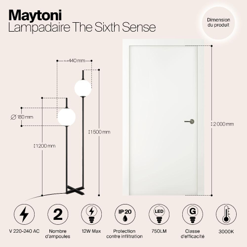 Торшер Maytoni The Sixth Sence Z020FL-L12BK Торшер Maytoni The Sixth Sence Z020FL-L12BK