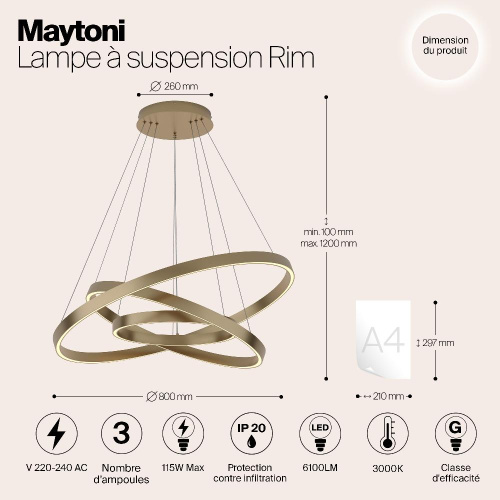 Подвесной светильник Maytoni MOD058PL-L100BS3K