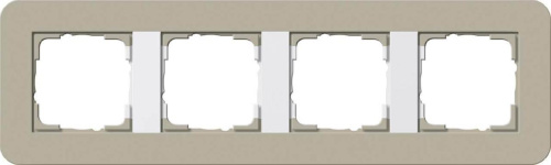 Рамка 4-постовая Gira E3 серо-бежевый/белый глянцевый 0214418
