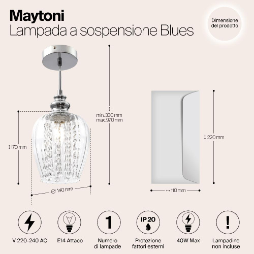 Подвесной светильник Maytoni Blues MOD044-PL-01-N