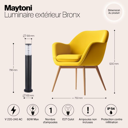 Уличный светильник Maytoni Bronx O576FL-01B