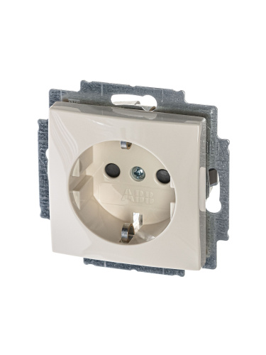 Розетка ABB Basic55 Schuko с/з 16A 250V со шторками безвинтовой зажим слоновая кость 2CKA002013A5279 Розетка ABB Basic55 Schuko с/з 16A 250V со шторками безвинтовой зажим слоновая кость 2CKA002013A5279