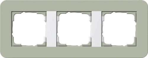 Рамка 3-постовая Gira E3 серо-зеленый/белый глянцевый 0213415