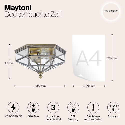 Потолочный светильник Maytoni Zeil H356-CL-03-BZ