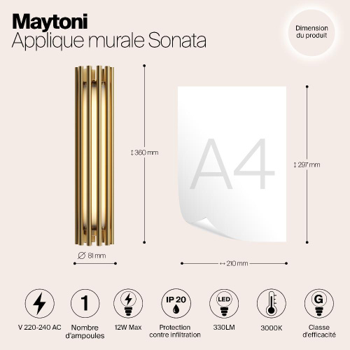 Настенный светильник Maytoni Sonata MOD410WL-L12BS3K