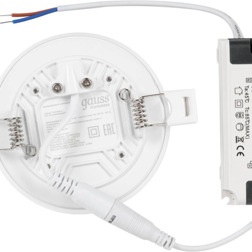 Встраиваемый светодиодный светильник Gauss Frameless круг 967511209