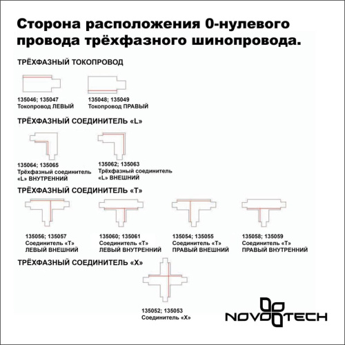 Соединитель Т правый внутренний с токопроводом Novotech Port 135058