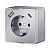 Розетка с заземлением, шторками и USB тип A+C Werkel Gallant серебряный W5071706 4690389179624