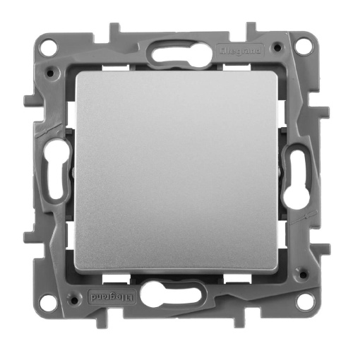 Переключатель одноклавишный Legrand Etika 10A 250V алюминий 672405