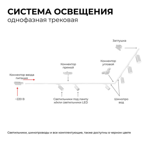 Коннектор Т-образный однофазный Apeyron 09-124 Коннектор Т-образный однофазный Apeyron 09-124