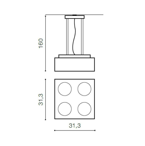 Подвесной светильник Azzardo Paulo 4 pendant 12V AZ2890