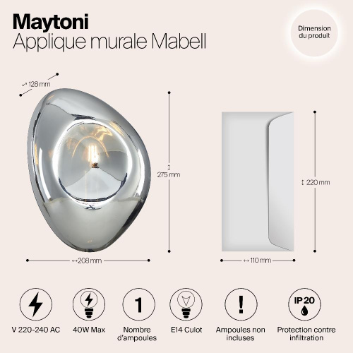 Настенный светильник Maytoni Mabell MOD306WL-01CH