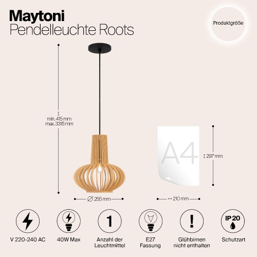Подвесной светильник Maytoni MOD193PL-01W