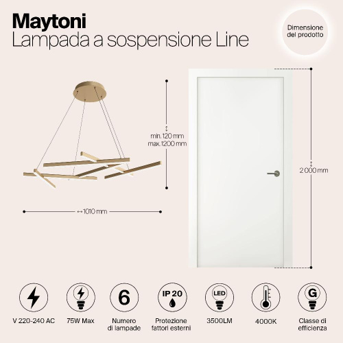 Подвесной светодиодный светильник Maytoni Technical Line MOD016PL-L75MG4K