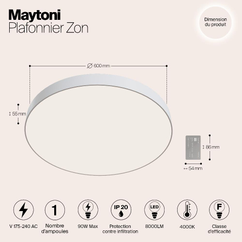 Потолочный светодиодный светильник Maytoni Zon C032CL-L96W4K