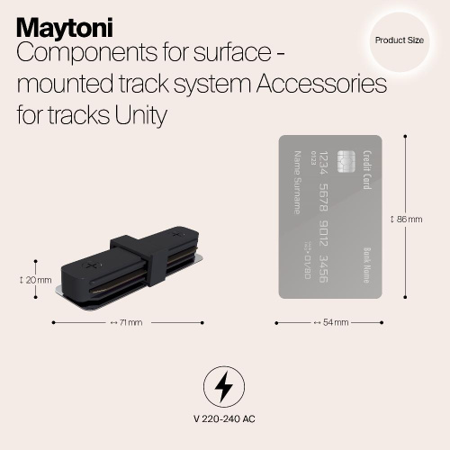 Коннектор прямой Maytoni Track TRA001C-11B Коннектор прямой Maytoni Track TRA001C-11B