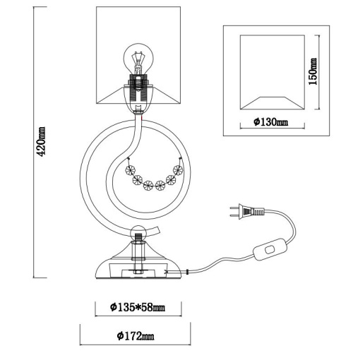 Настольная лампа Rivoli Cascata 2016-501 Б0038423