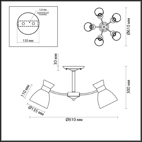 Потолочная люстра Lumion Comfi Wilma 4534/5C