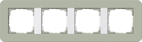 Рамка 4-постовая Gira E3 серо-зеленый/белый глянцевый 0214415