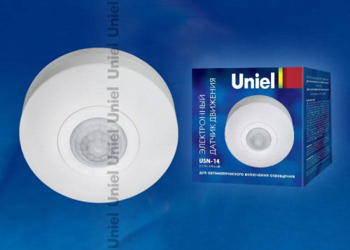 Датчик движения Uniel USN-14-360R-1200W-3LUX-6M-0,6-1,5m/s-WH 06566 Датчик движения Uniel USN-14-360R-1200W-3LUX-6M-0,6-1,5m/s-WH 06566