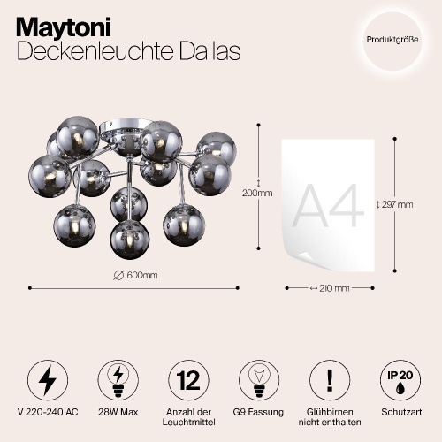 Потолочная люстра Maytoni Dallas MOD545PL-12CH Потолочная люстра Maytoni Dallas MOD545PL-12CH
