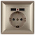 Розетка ЭРА Intro Solo Schuko P+E 16A 250V со шторками 2хUSB шампань 4-410-04 Б0043406
