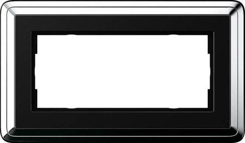 Рамка 2-модульная Gira ClassiX хром/черный 1002642