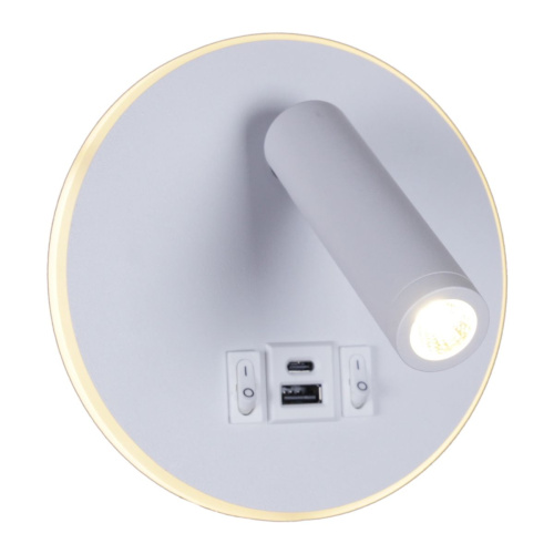 Настенный светодиодный светильник Reluce 86203-9.2-001KT LED12W+USB WT