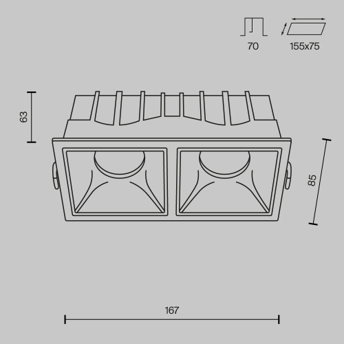 Встраиваемый светильник Technical DL043-02-15W3K-SQ-W Встраиваемый светильник Technical DL043-02-15W3K-SQ-W