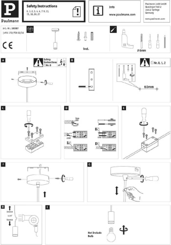 Подвесной светильник Paulmann Neordic Haldis 50387