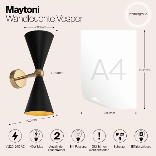 Бра Maytoni Vesper MOD108WL-02GB Бра Maytoni Vesper MOD108WL-02GB