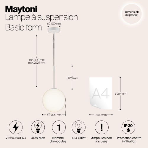 Подвесной светильник Maytoni MOD321PL-01W1 Подвесной светильник Maytoni MOD321PL-01W1