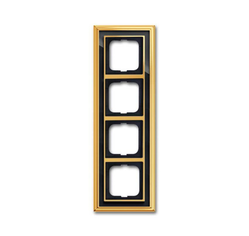Рамка 4-постовая ABB Dynasty латунь полированная/черное стекло 2CKA001754A4568 Рамка 4-постовая ABB Dynasty латунь полированная/черное стекло 2CKA001754A4568