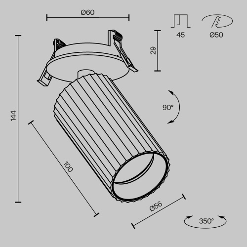 Встраиваемый светильник Technical C110CL-01-GU10-B Встраиваемый светильник Technical C110CL-01-GU10-B