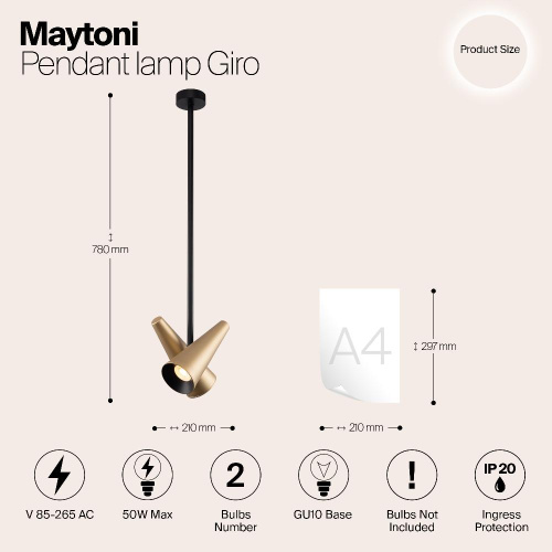 Подвесная люстра Maytoni Giro MOD095PL-02BS