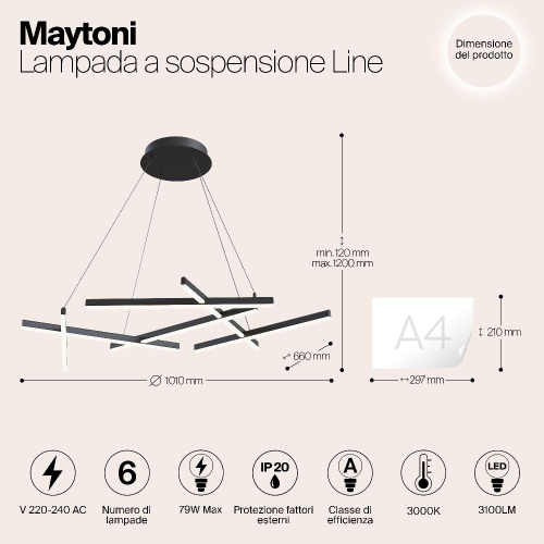 Подвесной светодиодный светильник Maytoni Line MOD016PL-L75B
