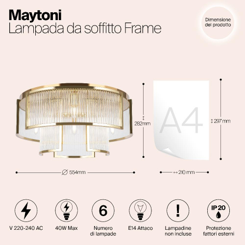 Потолочный светильник Maytoni MOD174CL-06G