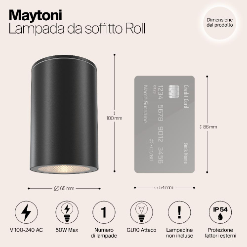 Уличный светильник Maytoni Roll O307CL-01B