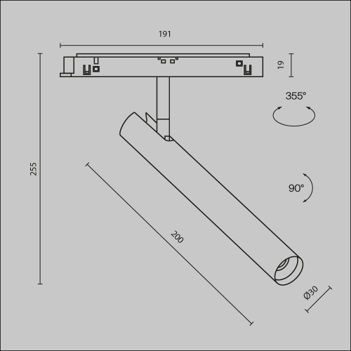 Трековый светильник Technical TR141-2-6W4K-M-B Трековый светильник Technical TR141-2-6W4K-M-B