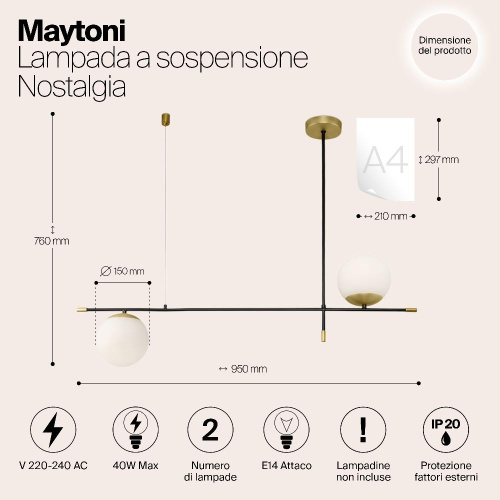 Подвесной светильник Maytoni Nostalgia MOD048PL-02G