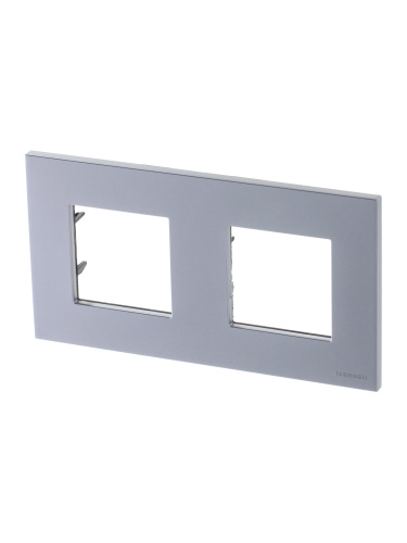 Рамка 2-постовая ABB Zenit серебро 2CLA227200N1301 Рамка 2-постовая ABB Zenit серебро 2CLA227200N1301