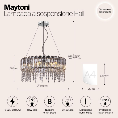 Подвесная люстра Maytoni Hail MOD097PL-08CH Подвесная люстра Maytoni Hail MOD097PL-08CH