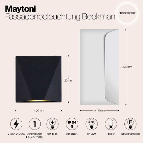 Уличный настенный светодиодный светильник Maytoni Beekman O577WL-L5B