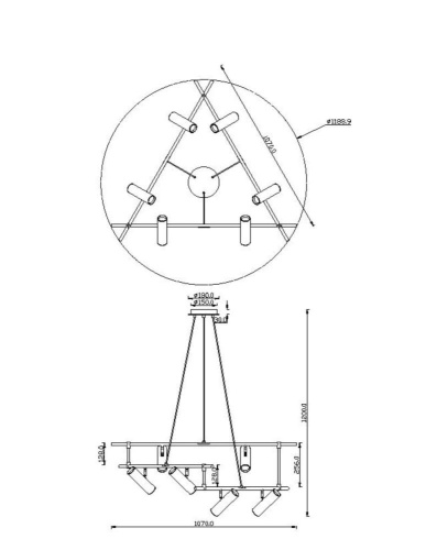 Подвесная люстра Maytoni Technical Rami MOD128PL-12WB Подвесная люстра Maytoni Technical Rami MOD128PL-12WB