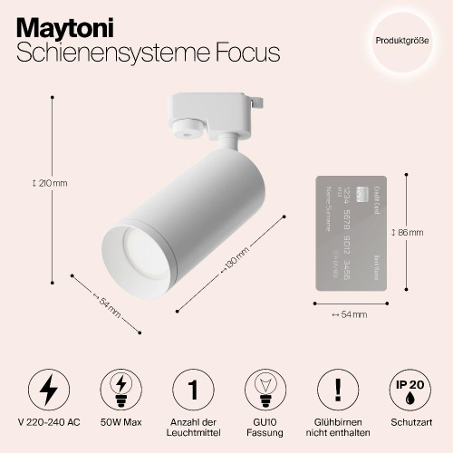 Трековый светильник Maytoni Track TR004-1-GU10-W Трековый светильник Maytoni Track TR004-1-GU10-W
