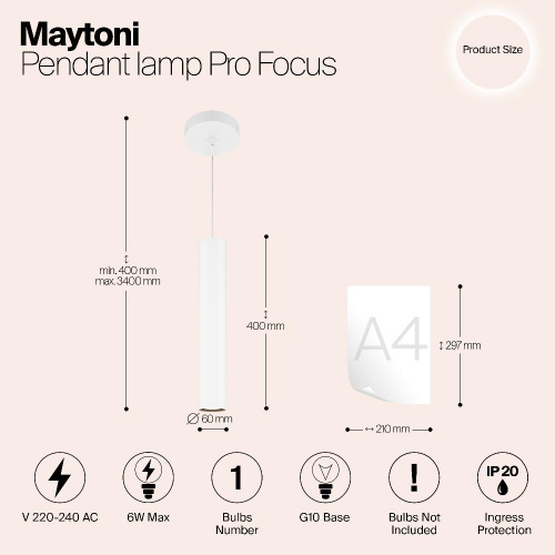 Подвесной светильник Maytoni MOD161PL-01W1 Подвесной светильник Maytoni MOD161PL-01W1