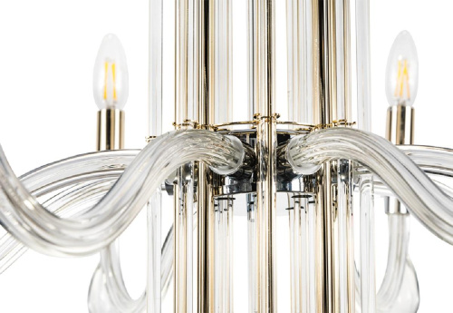 Подвесная люстра Crystal Lux AURELIO SP8 GOLD+CHROME/TRANSPARENT Подвесная люстра Crystal Lux AURELIO SP8 GOLD+CHROME/TRANSPARENT