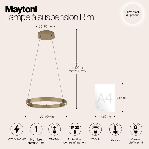 Подвесной светильник Maytoni MOD058PL-L22BS3K