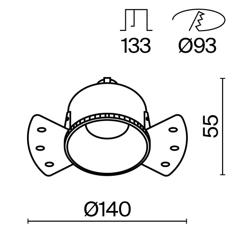 Встраиваемый светильник Technical DL051-01-GU10-RD-WMG Встраиваемый светильник Technical DL051-01-GU10-RD-WMG