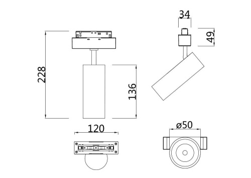 Трековый светодиодный светильник для магнитного шинопровода Maytoni Technical Focus Led TR019-2-10W4K-W Трековый светодиодный светильник для магнитного шинопровода Maytoni Technical Focus Led TR019-2-10W4K-W